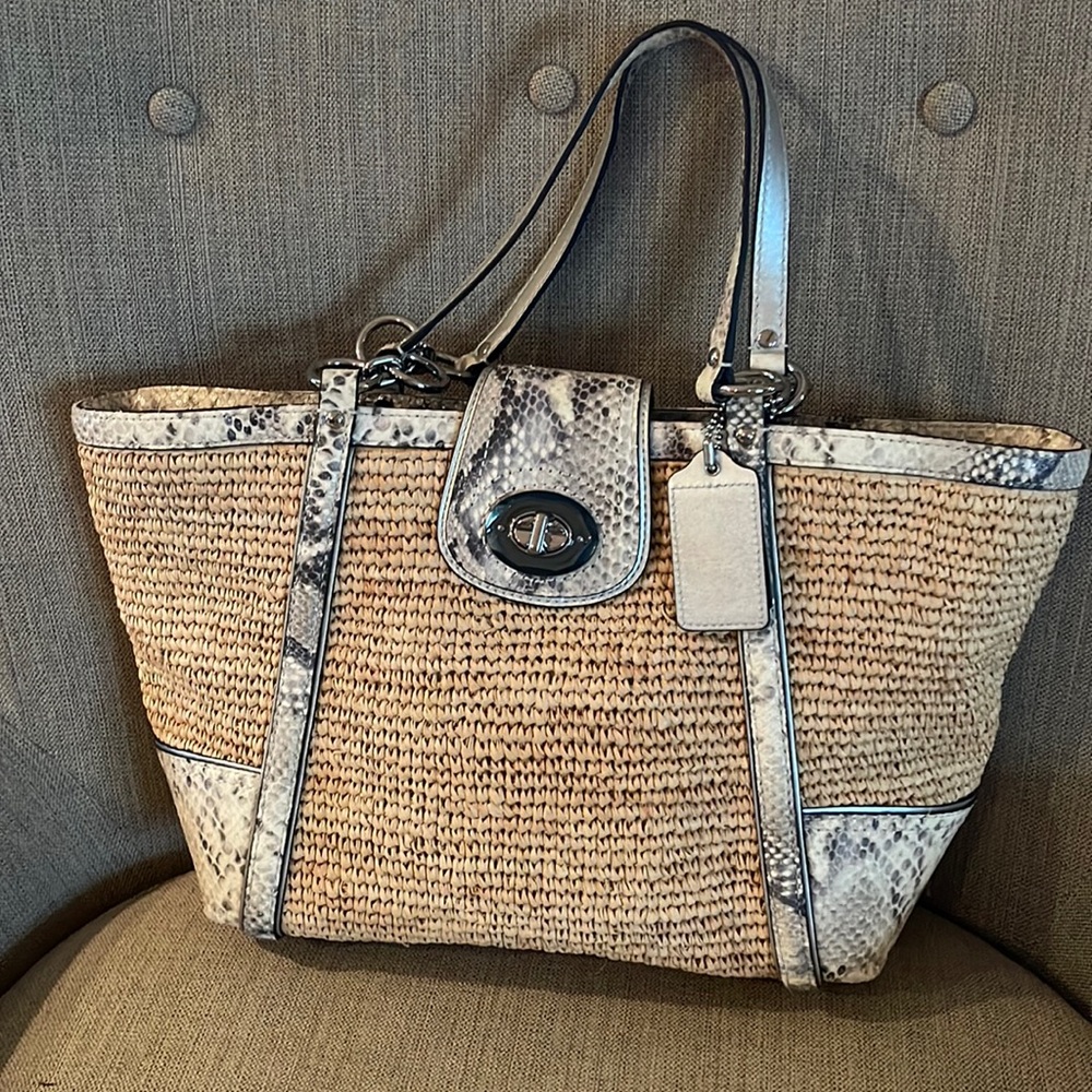 Coach Natural Straw tote